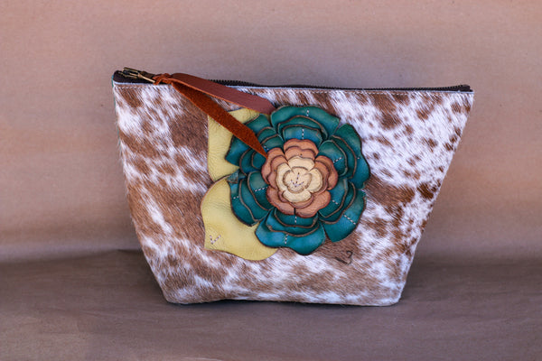 Cowhide Makeup Bag