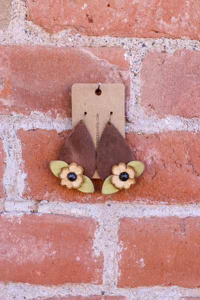 Leather Rain Drop Earrings