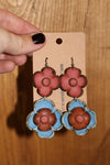 Leather Flower Earrings