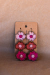 Leather Flower Earrings